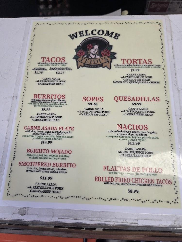Yeidi's Mexican Restaurant Menu image 1